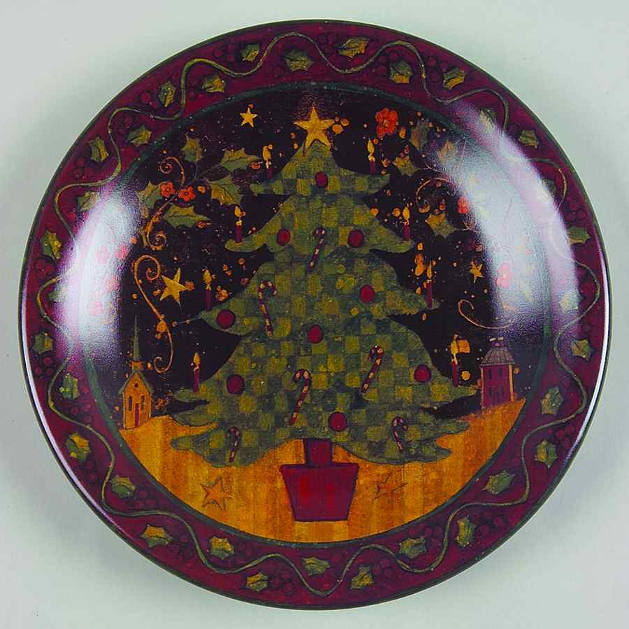 Holiday Greetings (Red Border) Salad/Dessert Plate by Certified International-1