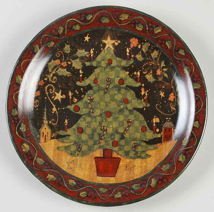 Holiday Greetings (Red Border) Dinner Plate by Certified International-1