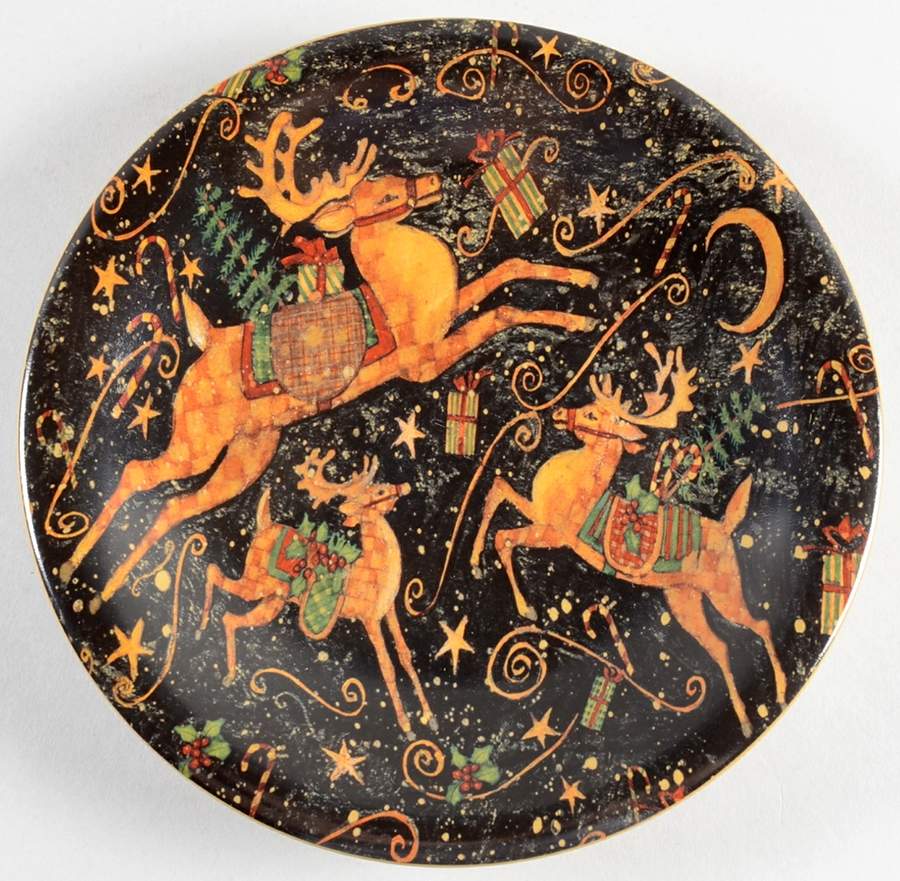 Santa's Reindeer Salad/Dessert Plate by Certified International-1