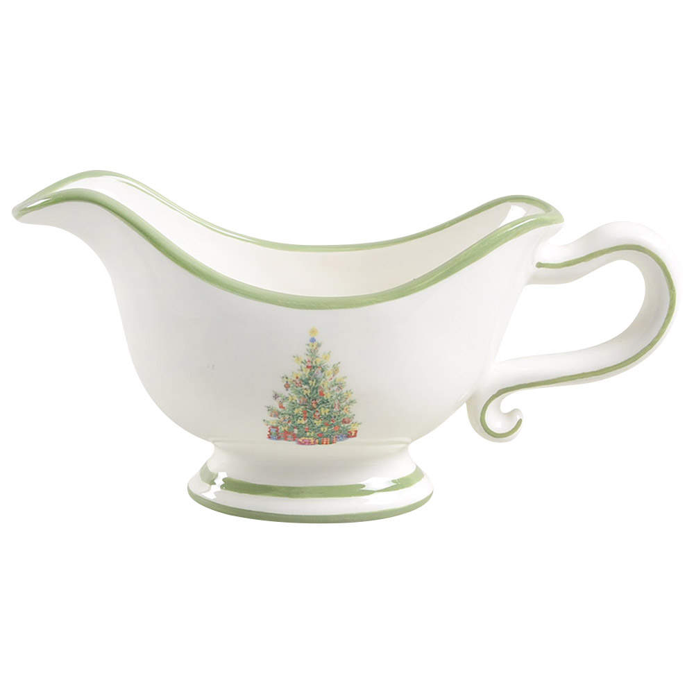 Holiday Celebrations (Green Trim) Gravy Boat by Christopher Radko-1