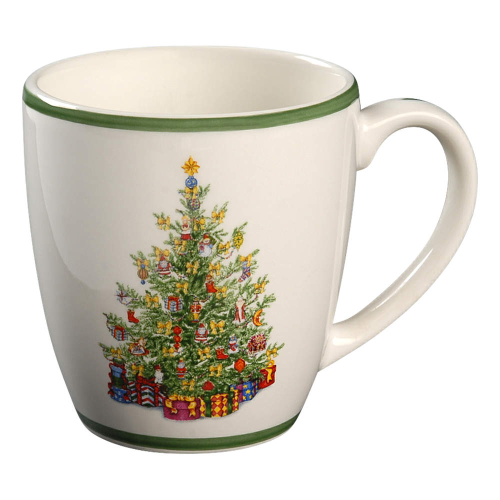 Holiday Celebrations (Green Trim) Mug by Christopher Radko-1