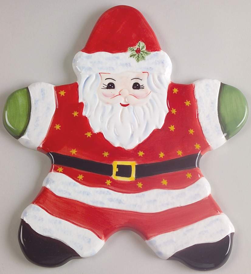 Holiday Celebrations (Green Trim) Santa Trivet by Christopher Radko-1