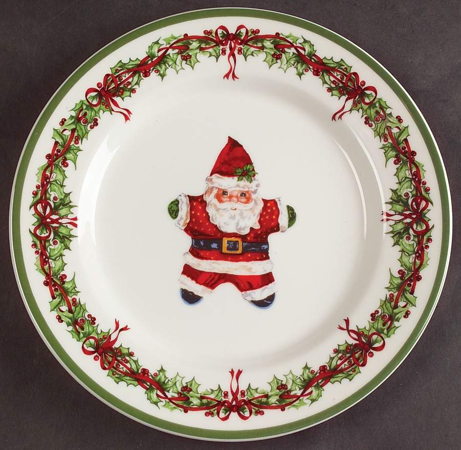 Holiday Celebrations (Green Trim) Salad Plate by Christopher Radko-1