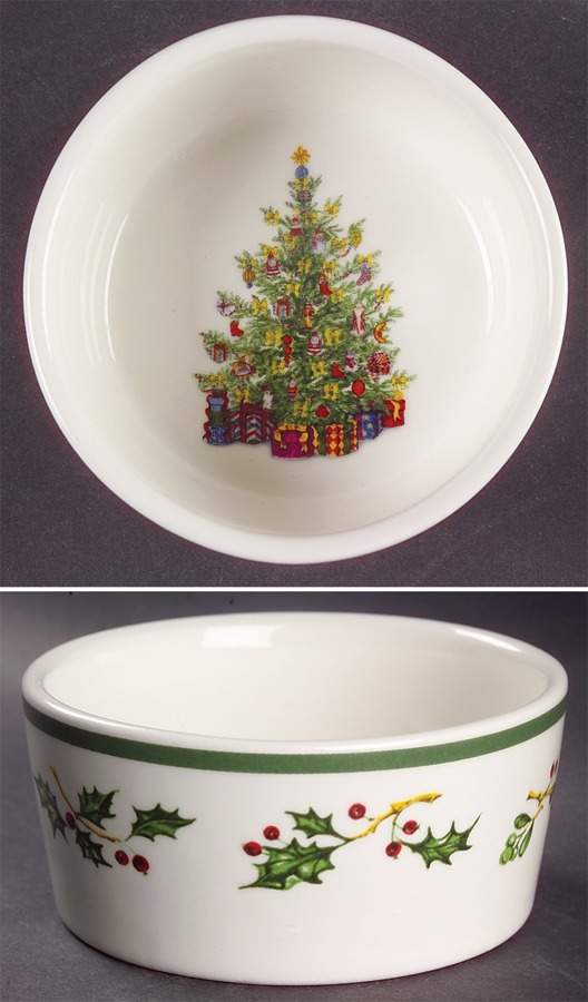 Holiday Celebrations (Green Trim) Ramekin by Christopher Radko-1