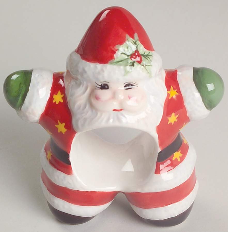 Holiday Celebrations (Green Trim) Figural Napkin Ring by Christopher Radko-1