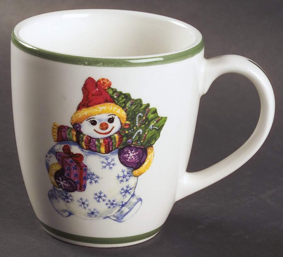 Holiday Celebrations (Green Trim) Mug by Christopher Radko-1