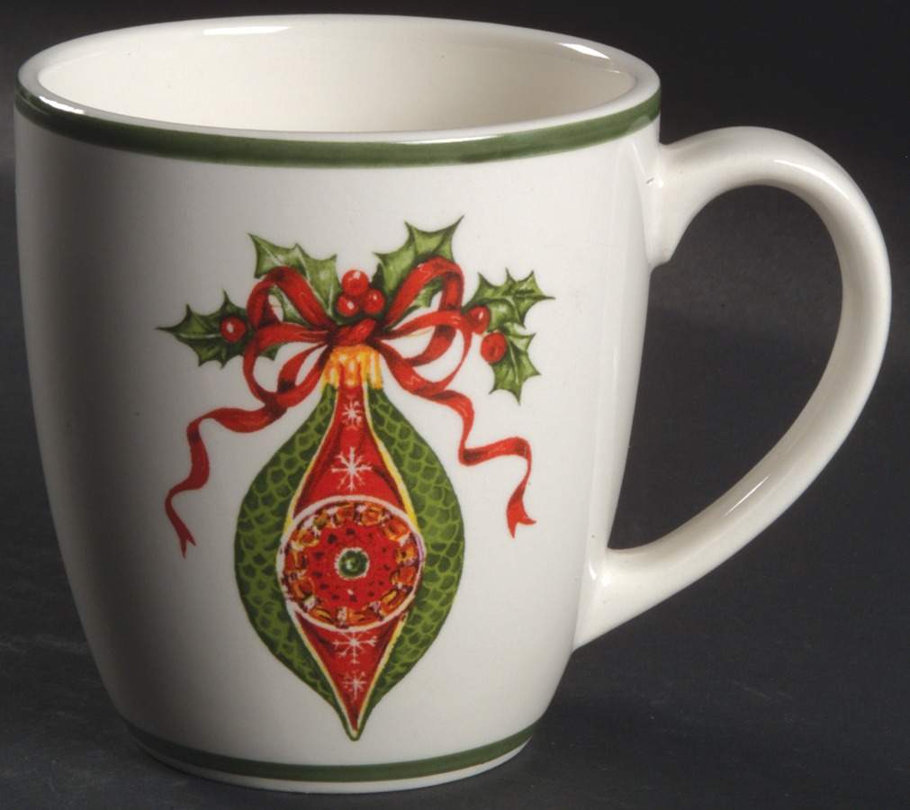Holiday Celebrations (Green Trim) Mug by Christopher Radko-1