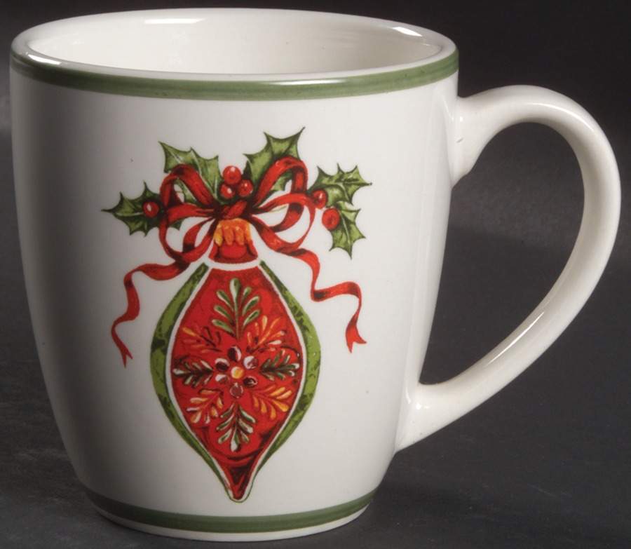 Holiday Celebrations (Green Trim) Mug by Christopher Radko-1