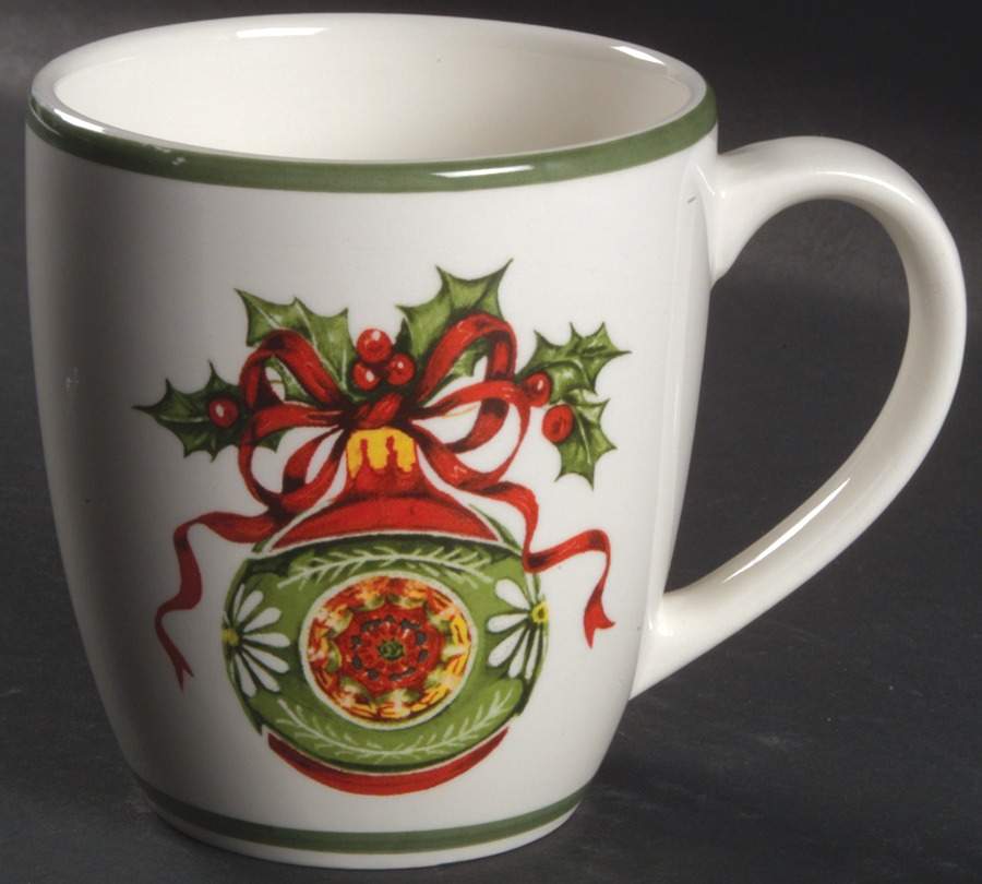 Holiday Celebrations (Green Trim) Mug by Christopher Radko-1