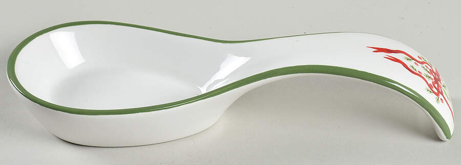 Holiday Celebrations (Green Trim) Spoon Rest/Holder (Holds 1 Spoon) by Christopher Radko-1