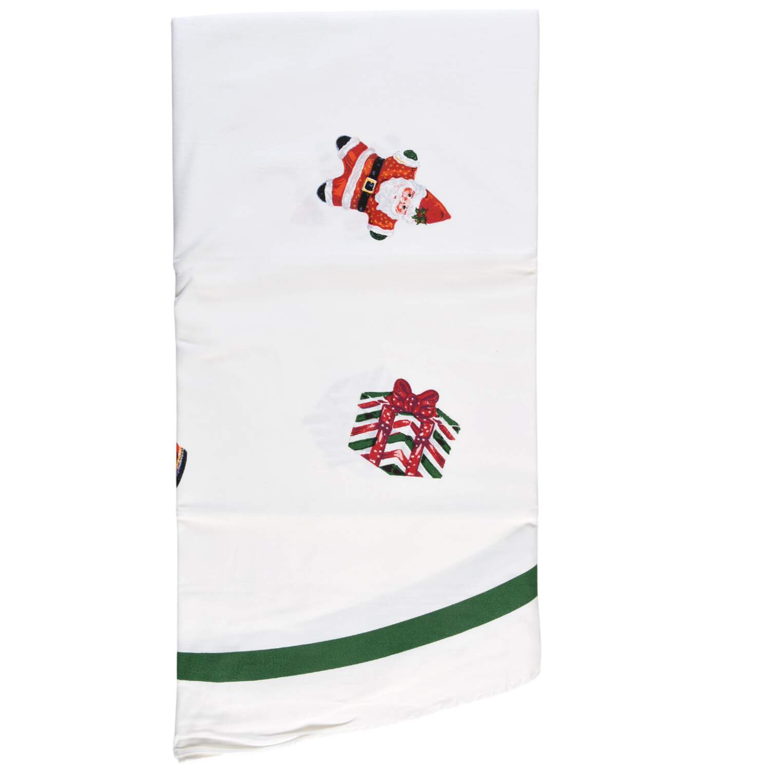 Holiday Celebrations (Green Trim) 60" X 84" Oval Tablecloth by Christopher Radko-1