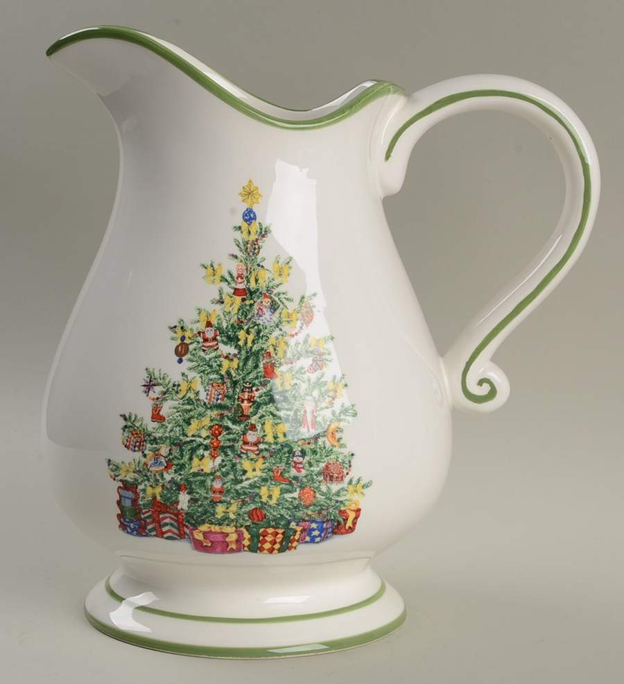 Holiday Celebrations (Green Trim) 64 Oz Pitcher by Christopher Radko-1