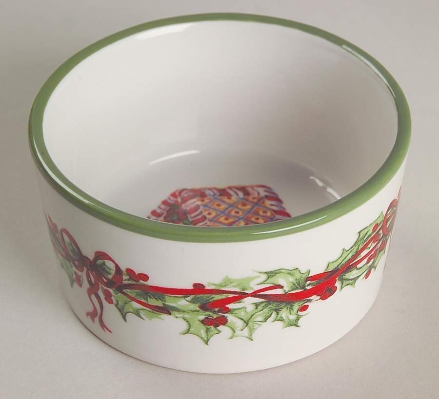Holiday Celebrations (Green Trim) Ramekin by Christopher Radko-1
