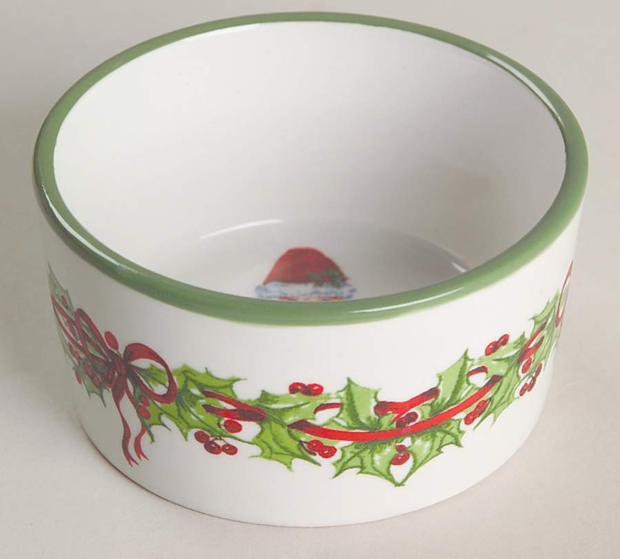 Holiday Celebrations (Green Trim) Ramekin by Christopher Radko-1