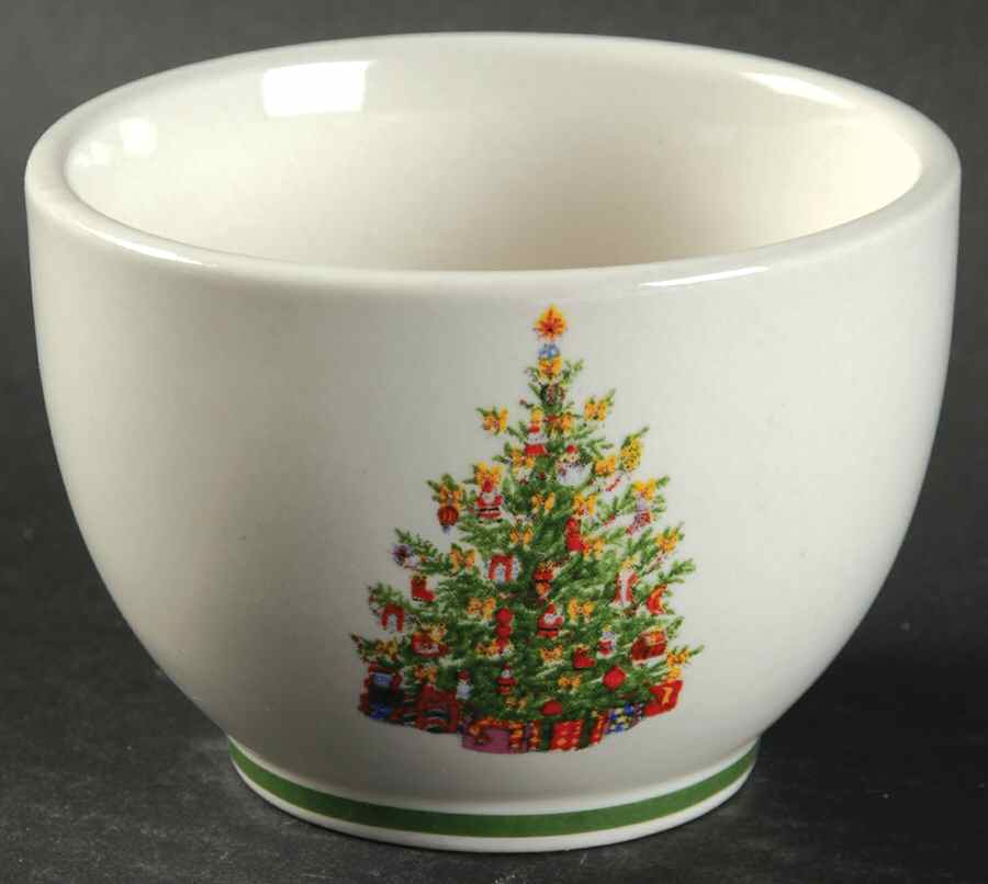 Holiday Celebrations (Green Trim) Sugar Bowl No Lid by Christopher Radko-1