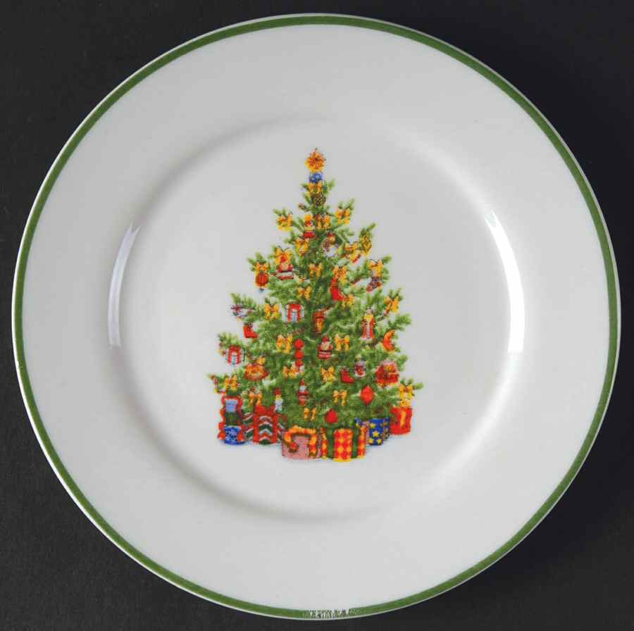 Holiday Celebrations (Green Trim) Appetizer Plate by Christopher Radko-1