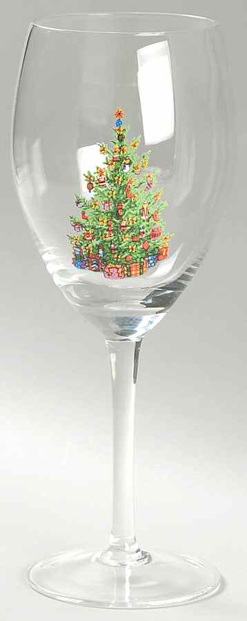 Holiday Celebrations (Green Trim) 12 Oz Glassware Goblet by Christopher Radko-1