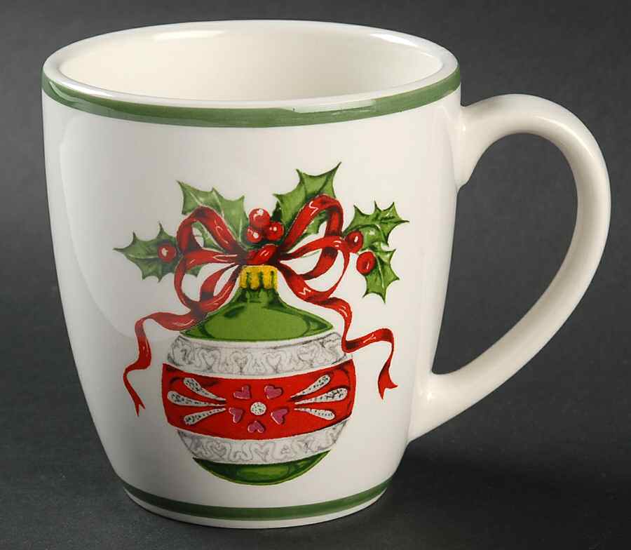 Holiday Celebrations (Green Trim) Mug by Christopher Radko-1