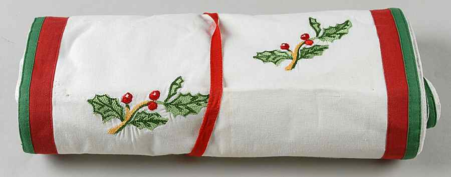 Holiday Celebrations (Green Trim) 13" X 72" Cloth Table Runner by Christopher Radko-1