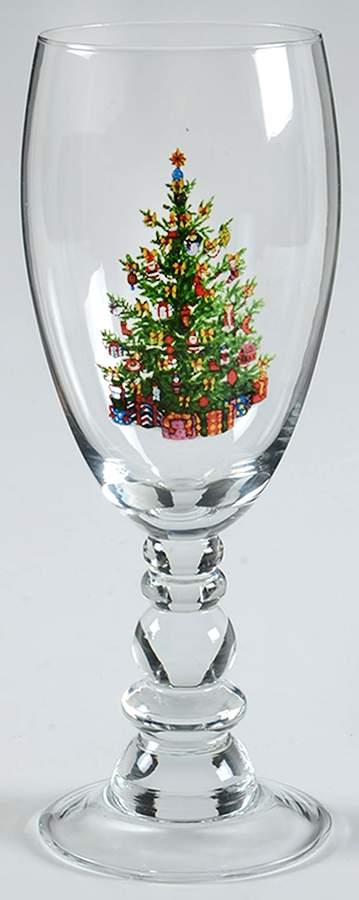 Holiday Celebrations (Green Trim) Glassware Champagne Flute by Christopher Radko-1