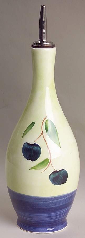 Blue Olive Oil Jar & Drizzle Spout by Crate & Barrel-1
