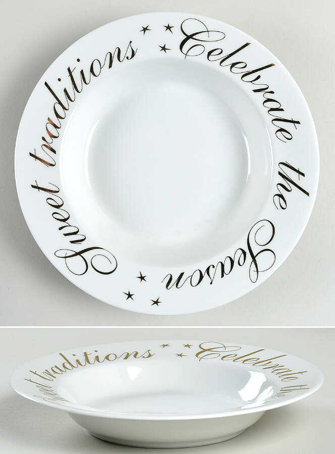 HOLIDAY GREETINGS Rim Soup Bowl by CIPA-1