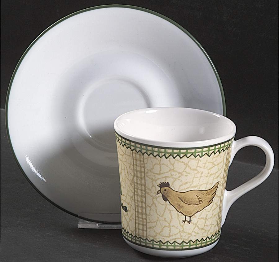 Windsor Farm Flat Cup & Saucer Set by Corning Corelle-1