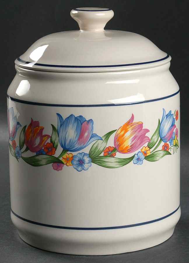 Fresh Cut (Blue Bands, Corelle) Extra Large Canister & Lid by Corning Corelle-1