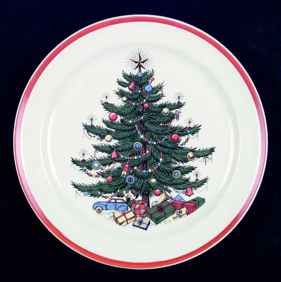 Christmas Tree Cream Luncheon Plate by Cuthbertson-1