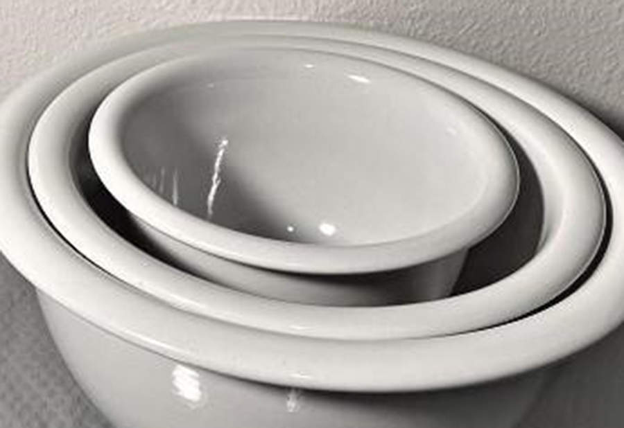 Black & White 9" Mixing Bowl by Pyrex-1