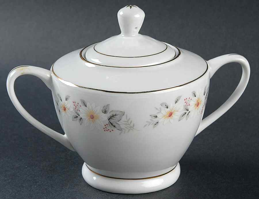 Snowflower Sugar Bowl & Lid by China (Made in China)-1
