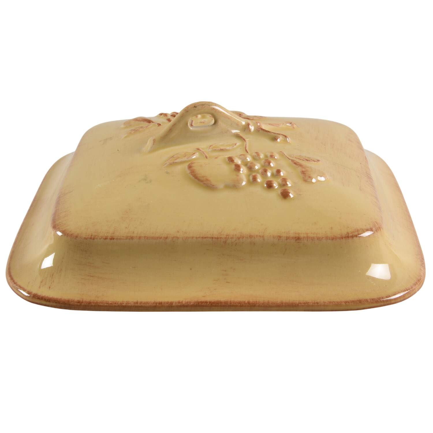 Madeira Harvest (Dijon Gold) Ceramic Lid for 2 Quart Square Casserole by Casafina-1