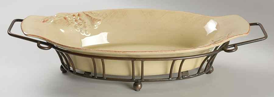 Madeira Harvest (Dijon Gold) 16" Augratin & Metal Stand by Casafina-1