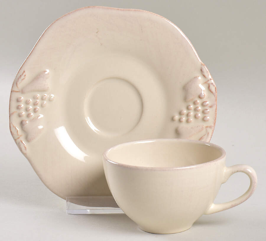 Madeira Harvest (Vanilla Creme) Flat Demitasse Cup & Saucer Set by Casafina-1