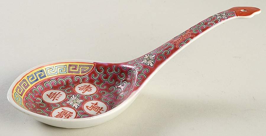 Mun Shou Longevity-Red Chinese Teaspoon by China (Made in China)-1