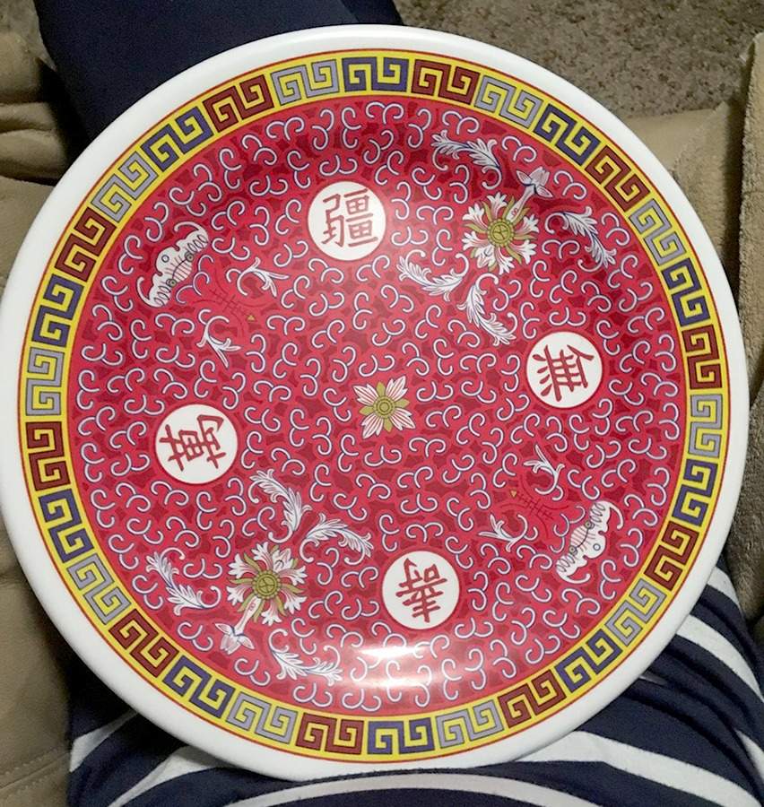 Mun Shou Longevity-Red Melamine Dinner Plate by China (Made in China)-1
