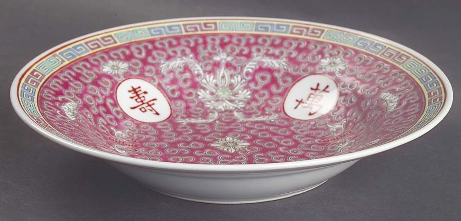 Mun Shou Longevity-Red Rim Soup Bowl by China (Made in China)-1