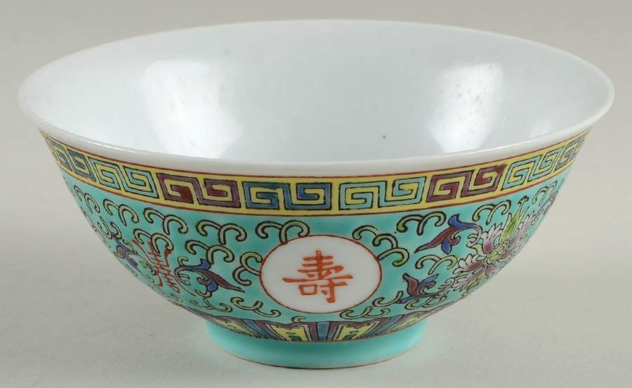 Mun Shou Longevity Green Rice Bowl by China (Made in China)-1