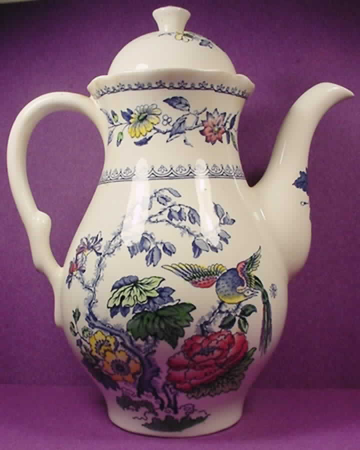 Davenport Blue Coffee Pot & Lid by Crown Staffordshire-1