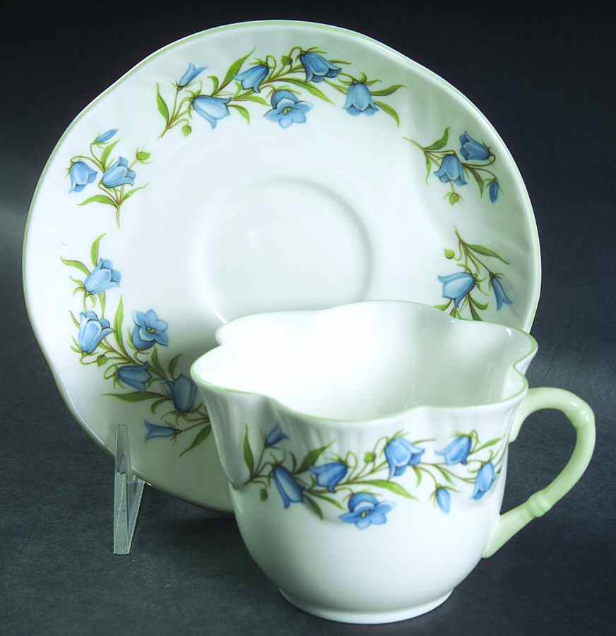 Bluebell Flat Cup & Saucer Set by Crown Staffordshire-1