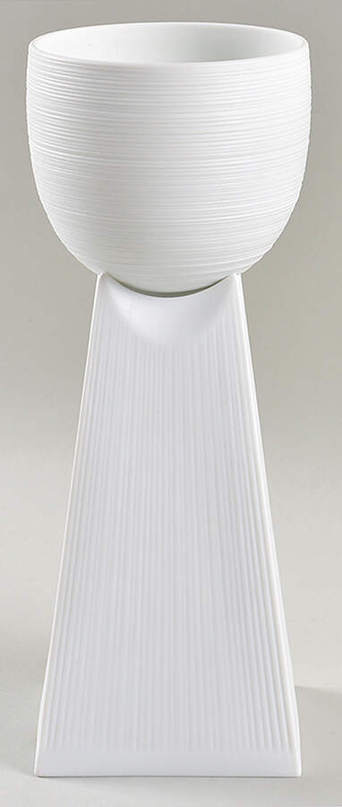 Hemisphere White Culbuto Cup & Stand by Jean Louis Coquet-1