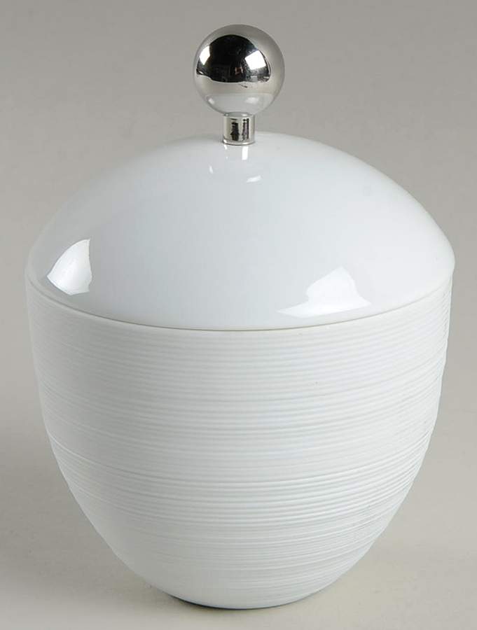 Hemisphere White Sugar Bowl & Lid by Jean Louis Coquet-1