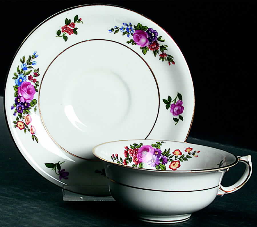 F8224 Flat Cup & Saucer Set by Crown Staffordshire-1