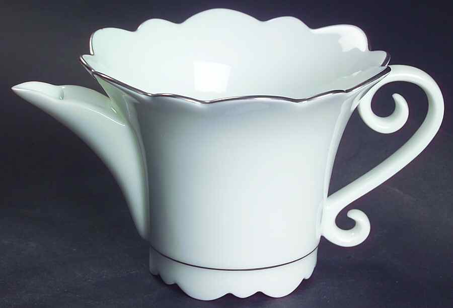 Samoa Platinum (Platinum Trim and Verge) Creamer by Jean Louis Coquet-1