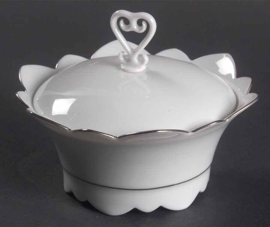 Samoa Platinum (Platinum Trim and Verge) Sugar Bowl & Lid by Jean Louis Coquet-1