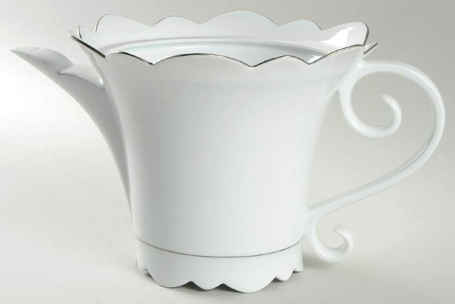 Samoa Platinum (Platinum Trim and Verge) Tea/Coffee Pot No Lid by Jean Louis Coquet-1