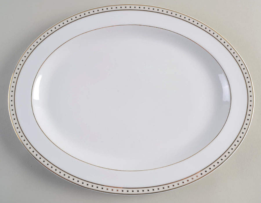 Babylone Ivory 15" Oval Serving Platter by Christofle-1