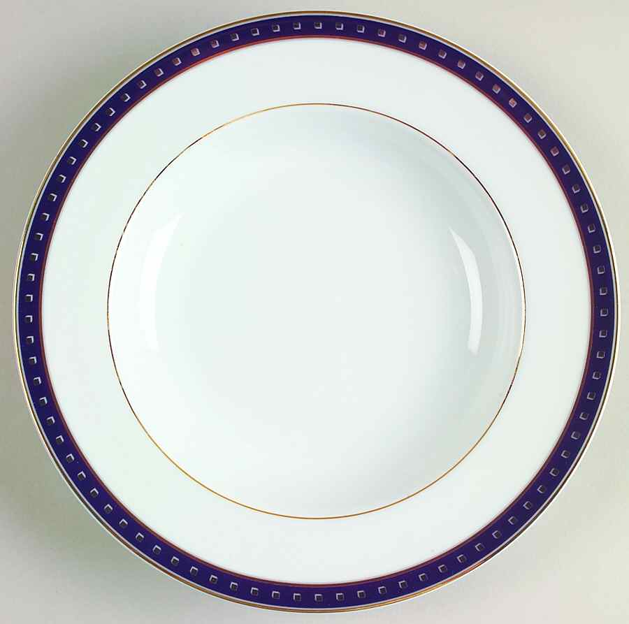 Babylone Blue Rim Soup Bowl by Christofle-1