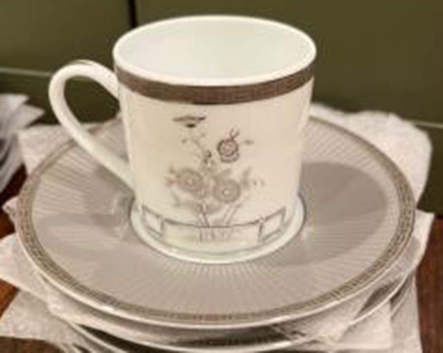 Fleur D'Argent Flat Demitasse Cup & Saucer Set by Christofle-1