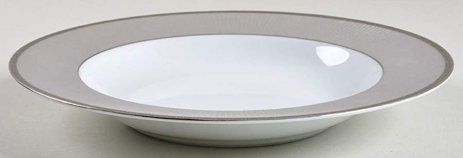 Metropolis Grey (Metallic) Rim Soup Bowl by Christofle-1